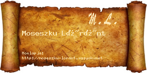Moseszku Lóránt névjegykártya